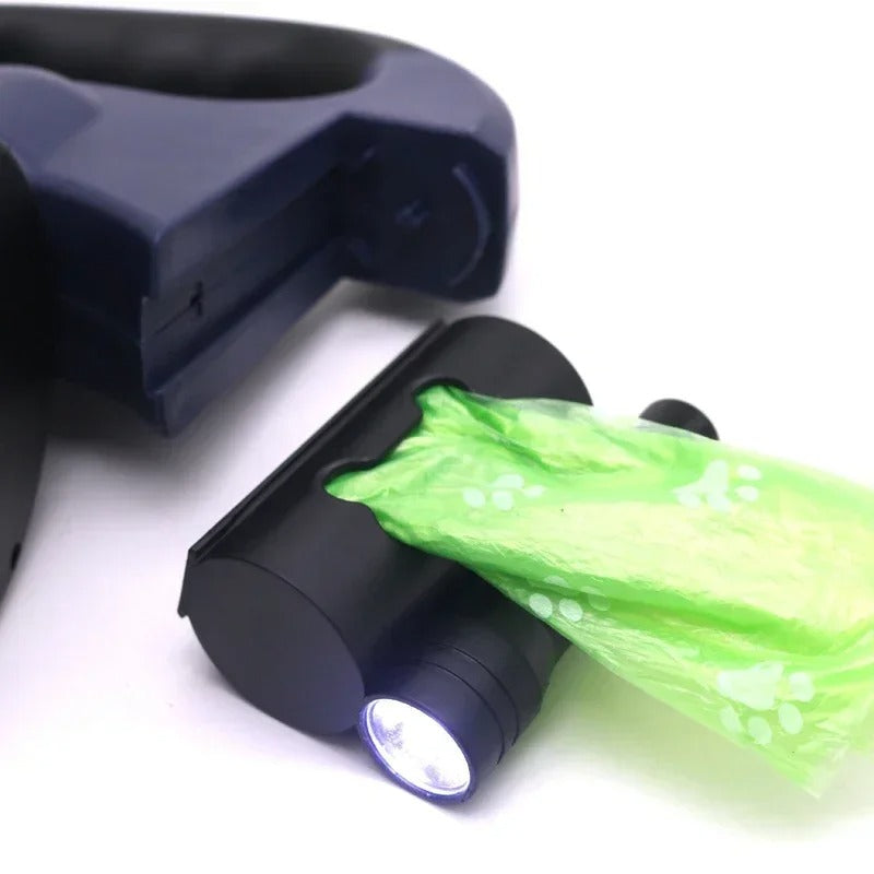 LumiLeash laisse double 2-en-1 avec lampe LED et distributeur de sacs | Rêve