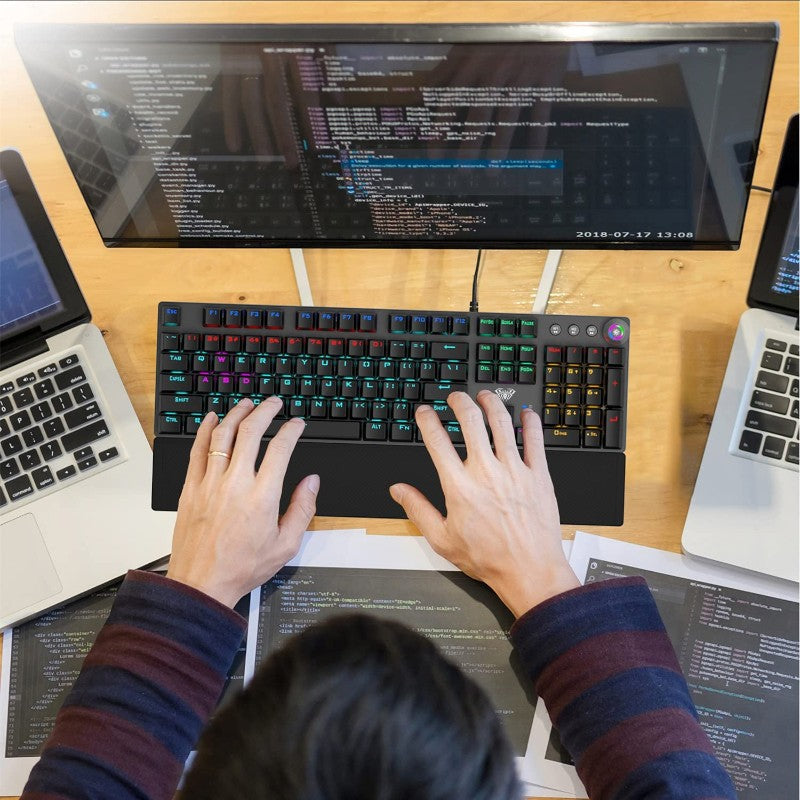 Clavier mécanique filaire RGB avec repose-poignets amovible | Rêve