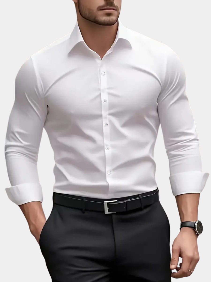 Chemise ajustée à manches longues en tissu respirant pour homme | Rêve