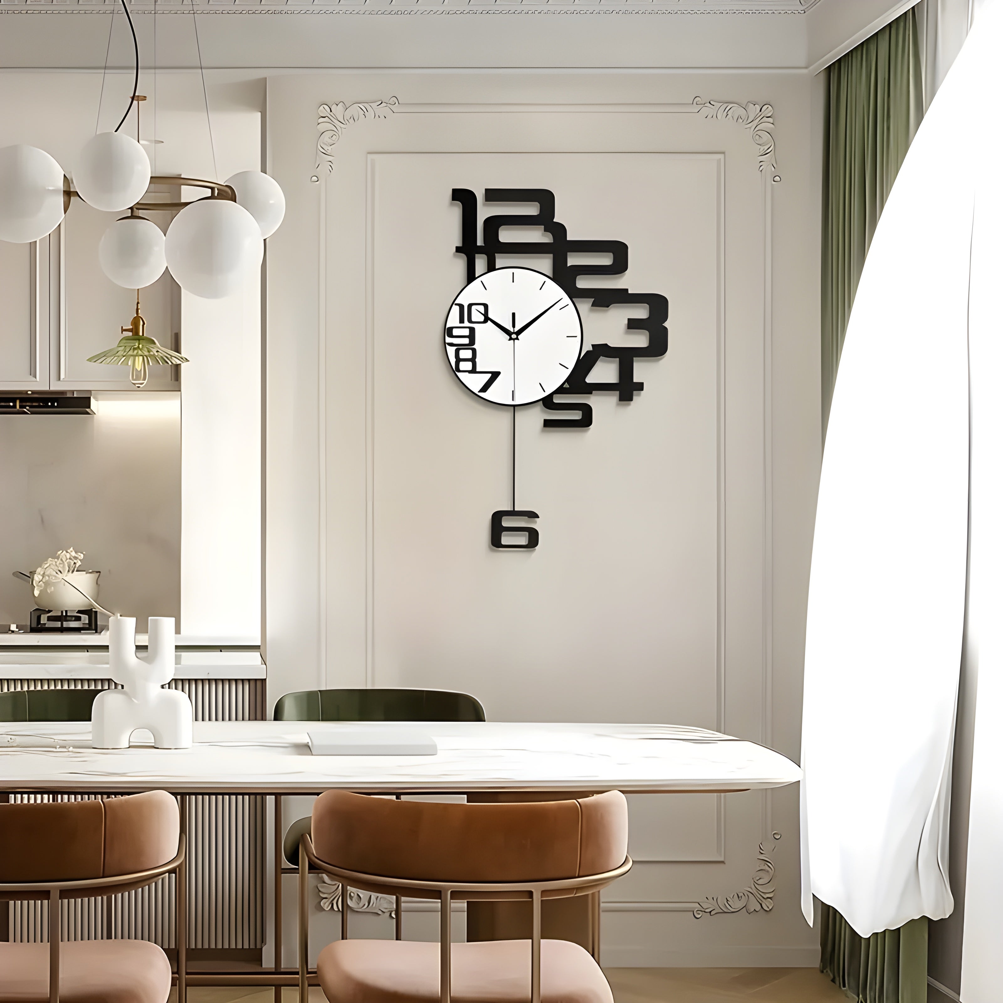 Horloge murale ronde avec chiffres visibles et mécanisme silencieux | Rêve