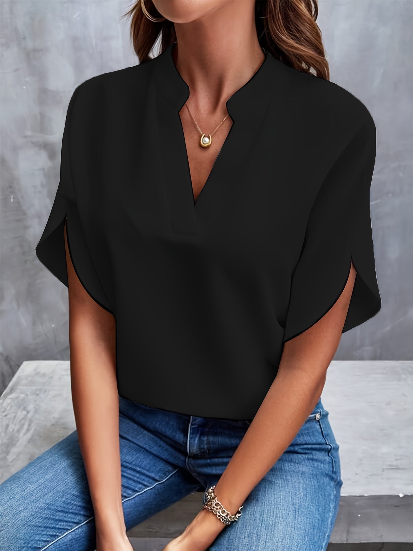 Blouse pour femme à manches longues en coton mélangé | Rêve
