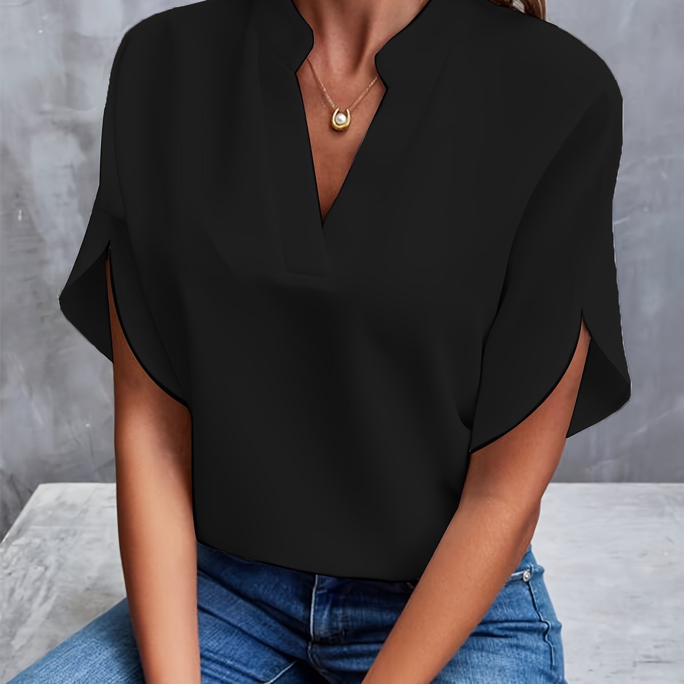 Blouse pour femme à manches longues en coton mélangé | Rêve